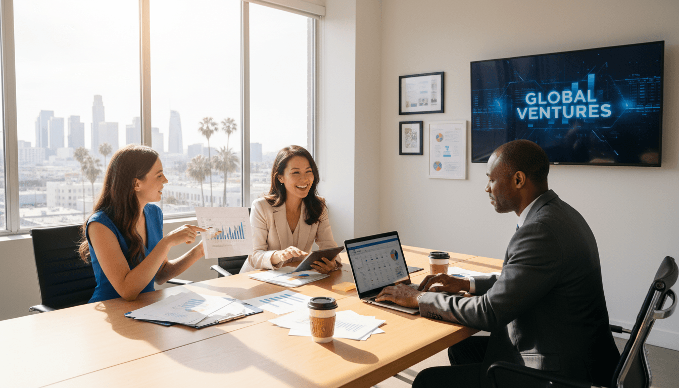 Real estate investors collaborating on a partnership deal